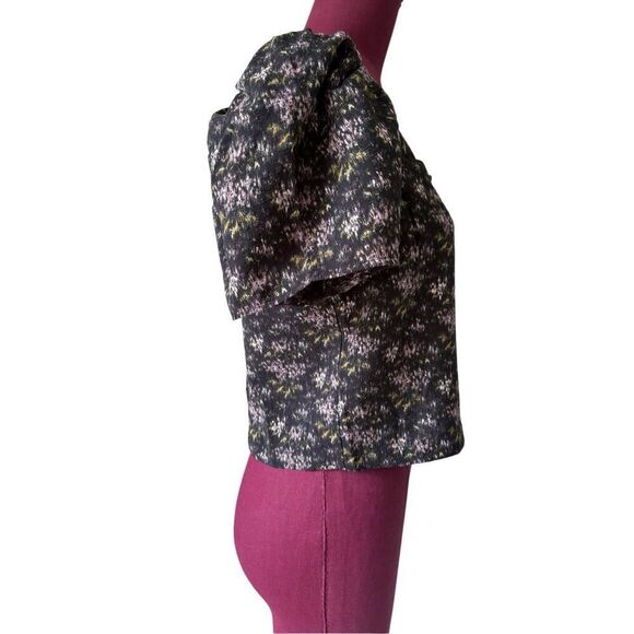 Madewell Hopewell Puff Sleeve Crop Top size L in Blurred Ikat - Picture 8 of 9